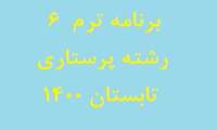 برنامه رشته پرستاری ترم 6 تابستان 1400